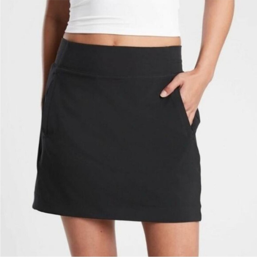ATHLETA Brooklyn Skort 16" BLACK Jupe Short Skirt SZ 12